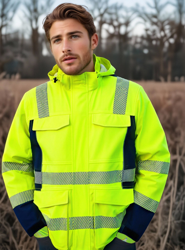 OHT21058-PAK MEN'S HIGH VISIBILITY FLAME RETARDANT PARKA